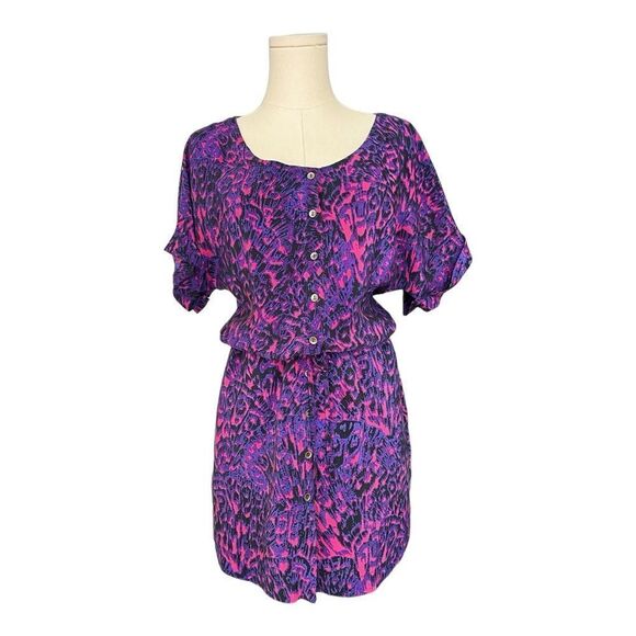 TWELFTH STREET BY CV NWOT cinch waist 100% Silk mini in Pink Size 6 - Picture 1 of 9